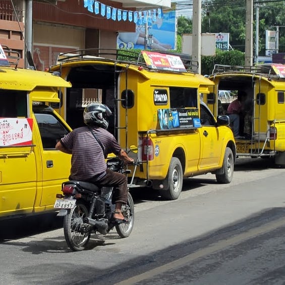 Two of the ways to get around Chiang Mai,  #Thailand - #bicyle and songtheow. #chiangmai